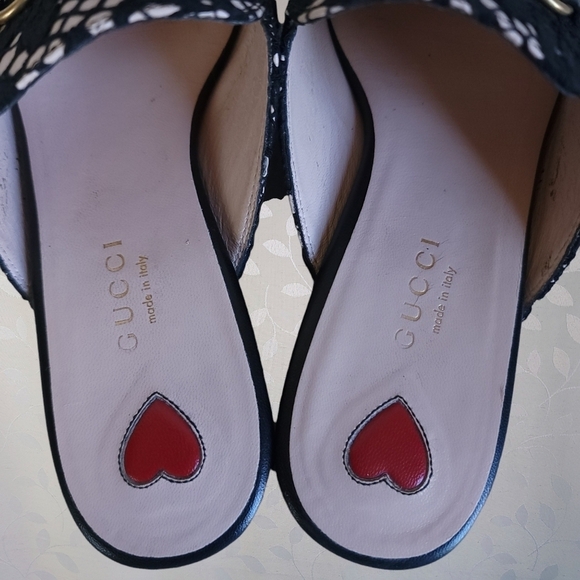 Gucci Princetown Loafer Mules Lace Overlay Horsebit Leather Black Nude 36 - Picture 10 of 15